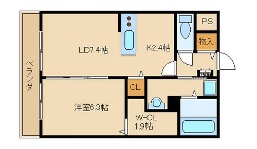 エレガント和【202号室】の間取り