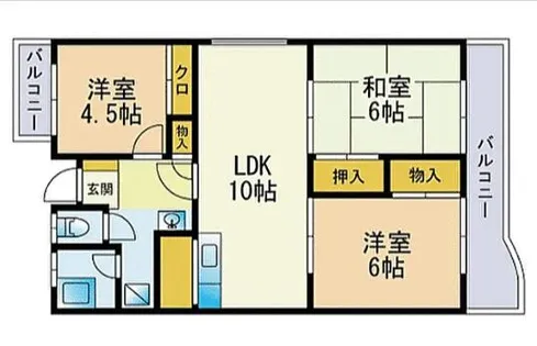 ビバーチェハシモト【602号室】の間取り
