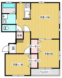 ボンシャンスM【202号室】の間取り