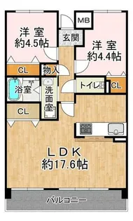 井吹東シティコート【1階】の間取り
