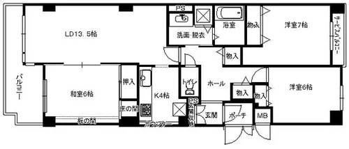 ヒルサイドテラス甲陽園【410号室】の間取り