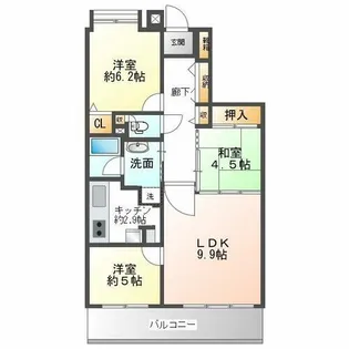 ライオンズマンション奈良帝塚山【210号室】の間取り
