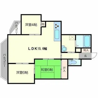 パークノヴァ夙川【0102号室】の間取り