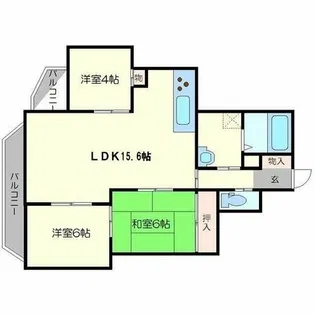 パークノヴァ夙川【1階】の間取り