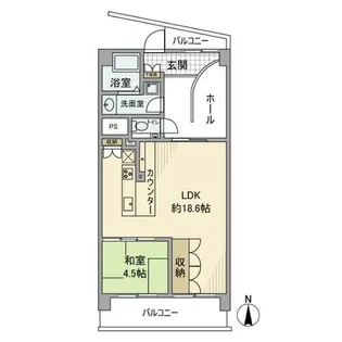 京都ロジュマン島町A-1棟【205号室】の間取り