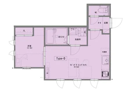 ローズコート【D号室】の間取り