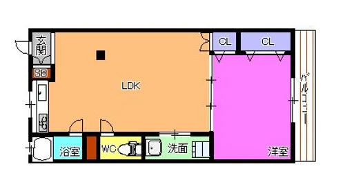 広畑ハイツ【1階】の間取り