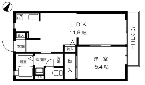 ディアス浜田【2階】の間取り