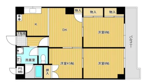 トーカンマンション呉服町【4階】の間取り