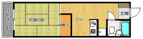第二シャルマン四條畷【2階】の間取り