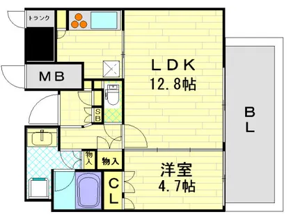ジオタワー天六【15階】の間取り