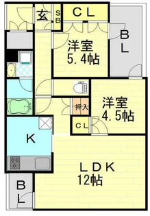 ジオグランデ梅田【11階】の間取り