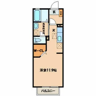 クラヴィエ西宮市【2階】の間取り