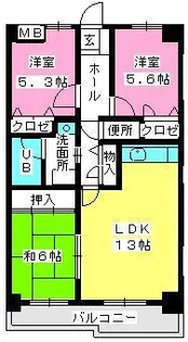 シュロスフィールド28【6階】の間取り