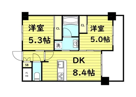 エステムプラザ大阪城パークフロント【14階】の間取り