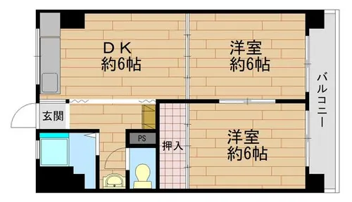 コンフォート六甲道【4階】の間取り