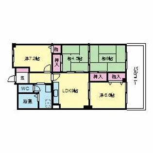上二十町スカイマンション【5階】の間取り