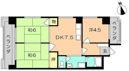 シャトレ上本町【601号室】の間取り