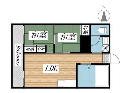 プリンセス片野Ⅱ【0201号室】の間取り
