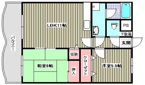 マインハイム穴生【103号室】の間取り