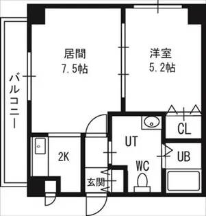 グランカーサ南11条【7階】の間取り