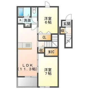 サンデリアーナ糒A【2階】の間取り