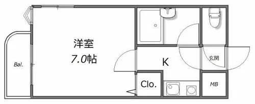 ハーミテージ安朱【202号室】の間取り