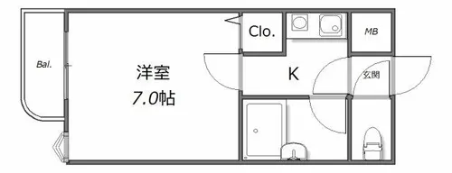 ハーミテージ安朱【1階】の間取り