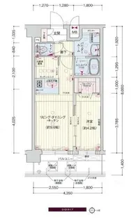 プレサンスTHE KYOTO 華苑【0602号室】の間取り
