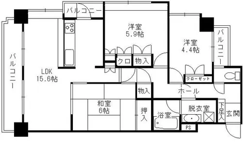 南福岡パークホームズ【1301号室】の間取り