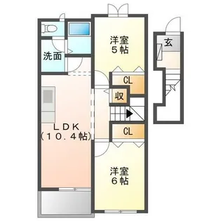 プラシードB【202号室】の間取り