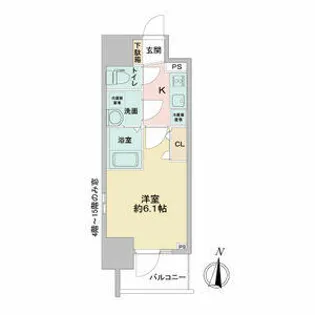 エスリードレジデンス大阪本町【0501号室】の間取り