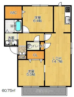 ベルドミールA【2階】の間取り