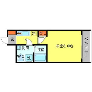 SERENiTE江坂四番館【0813号室】の間取り