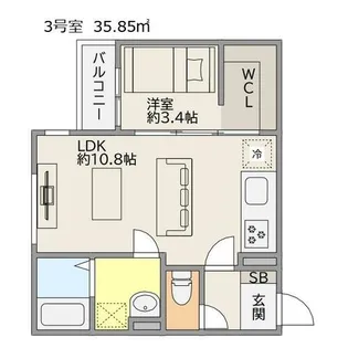 TRIOVE飯塚バスターミナル前【2階】の間取り