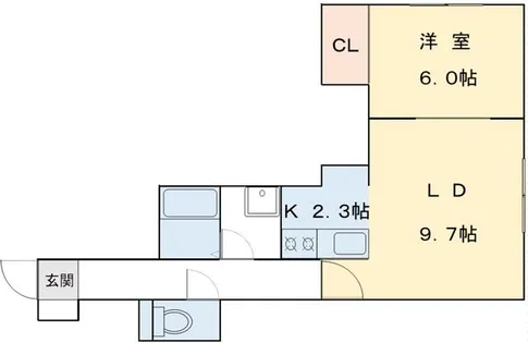 ミカラーム白石【2階】の間取り