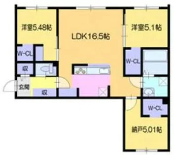 アーバス南円山【4階】の間取り