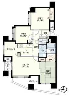 ラピスタワー澄川【12階】の間取り