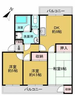 エメラルドタウン枝光A棟【306号室】の間取り