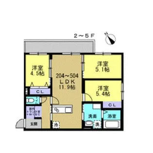 パーク農試館【5階】の間取り