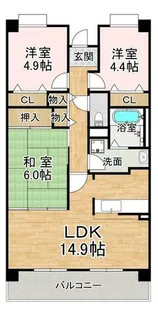 王塚東シティコート【2階】の間取り