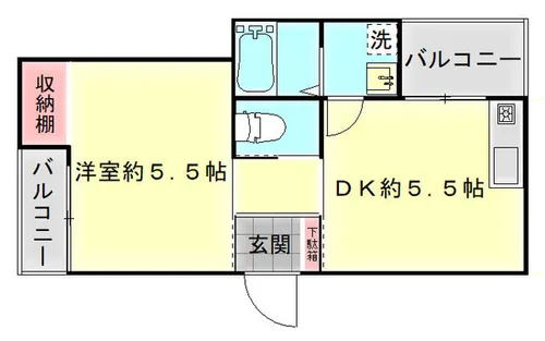WING ICHINIWA【2階】の間取り