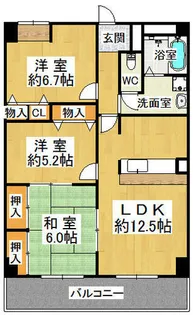 中山手シティコート【2階】の間取り