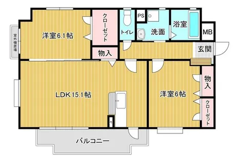 ディアコート鷹の巣【3階】の間取り