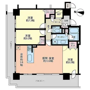 プレミスト札幌ターミナルタワー【23階】の間取り