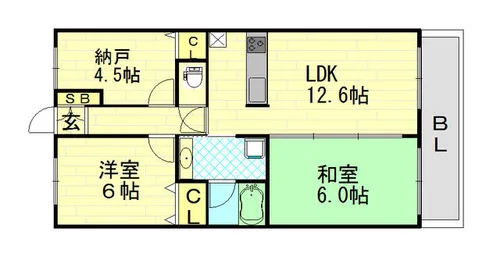 ライオンズマンション天神橋六丁目【11階】の間取り