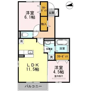 テロワール四番館 1F-102【1階】の間取り