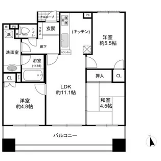 サンワプラザ大手前通【6階】の間取り