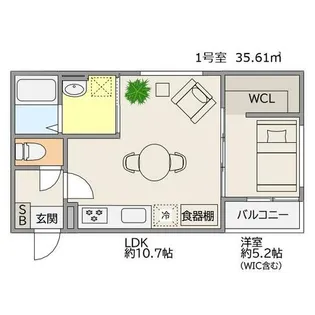 TRIOVE大牟田駅前【2階】の間取り