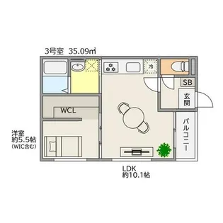 TRIOVE大牟田駅前【2階】の間取り
